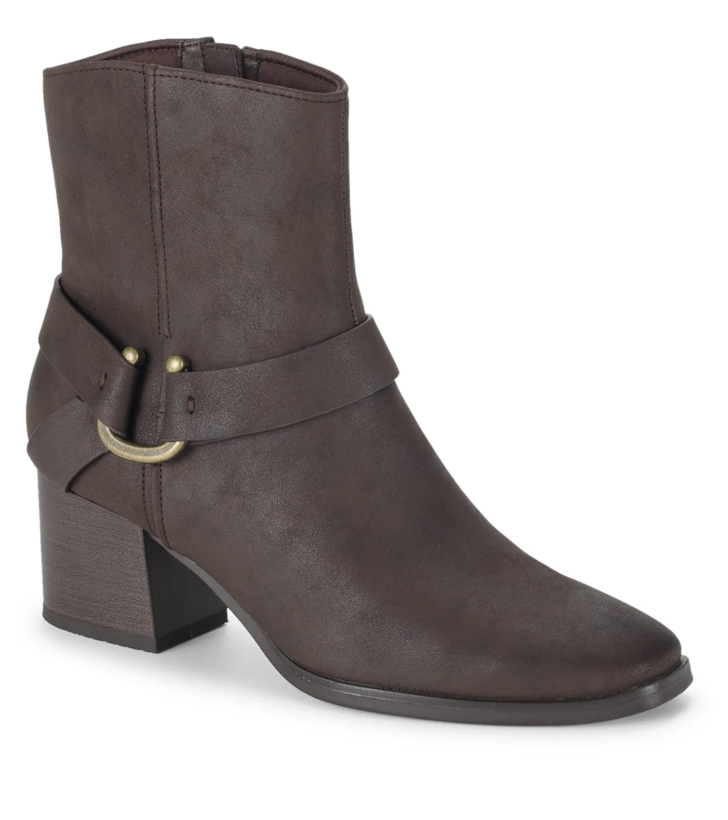 Baretraps Booties-Tiana Block Heel Bootie DarkBrown