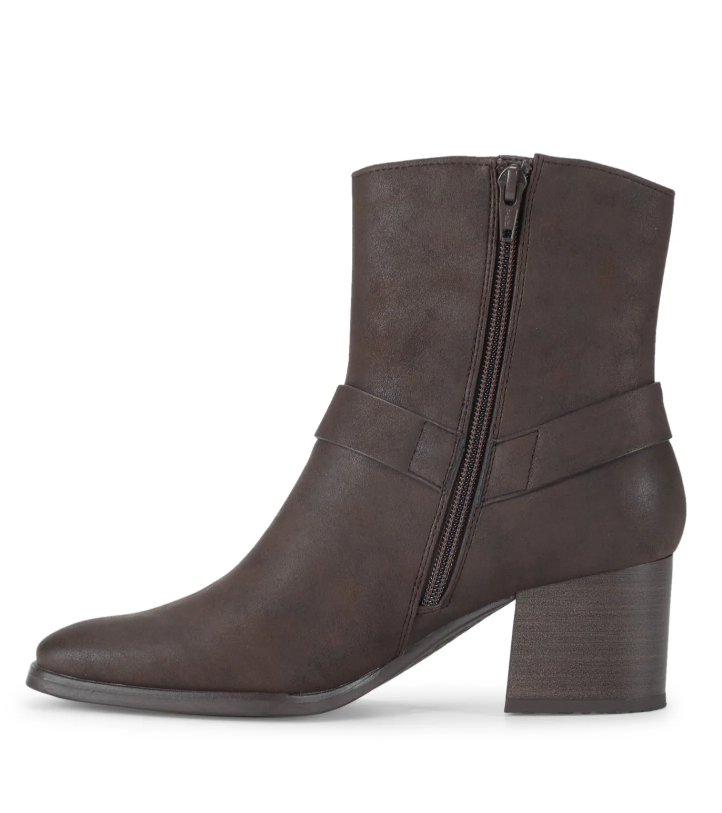 Baretraps Booties-Tiana Block Heel Bootie DarkBrown