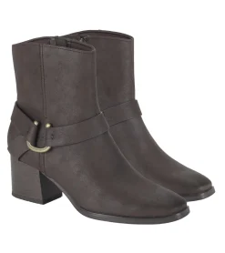Baretraps Booties-Tiana Block Heel Bootie DarkBrown