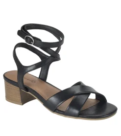 Baretraps Classic Comfort Sandals-Valerie Block Heel Sandal Black