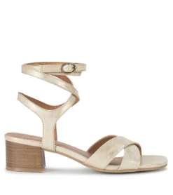 Baretraps Classic Comfort Sandals-Valerie Block Heel Sandal LightGold