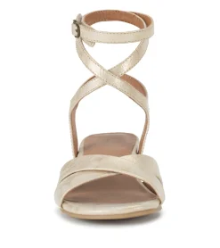 Baretraps Classic Comfort Sandals-Valerie Block Heel Sandal LightGold
