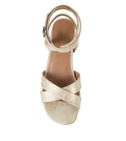 Baretraps Classic Comfort Sandals-Valerie Block Heel Sandal LightGold