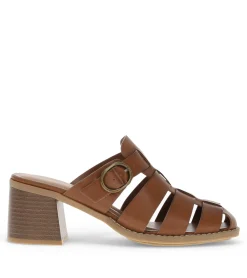 Baretraps Classic Comfort Sandals-Whitnie Block Heel Sandal DarkBeechnut