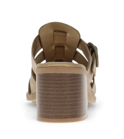 Baretraps Classic Comfort Sandals-Whitnie Block Heel Sandal OldGold