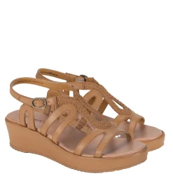 Baretraps Wedge Sandals-Wilma Wedge Sandal Caramel