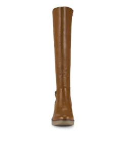Baretraps Knee High Boots-Winifred Tall Wedge Boot Cognac