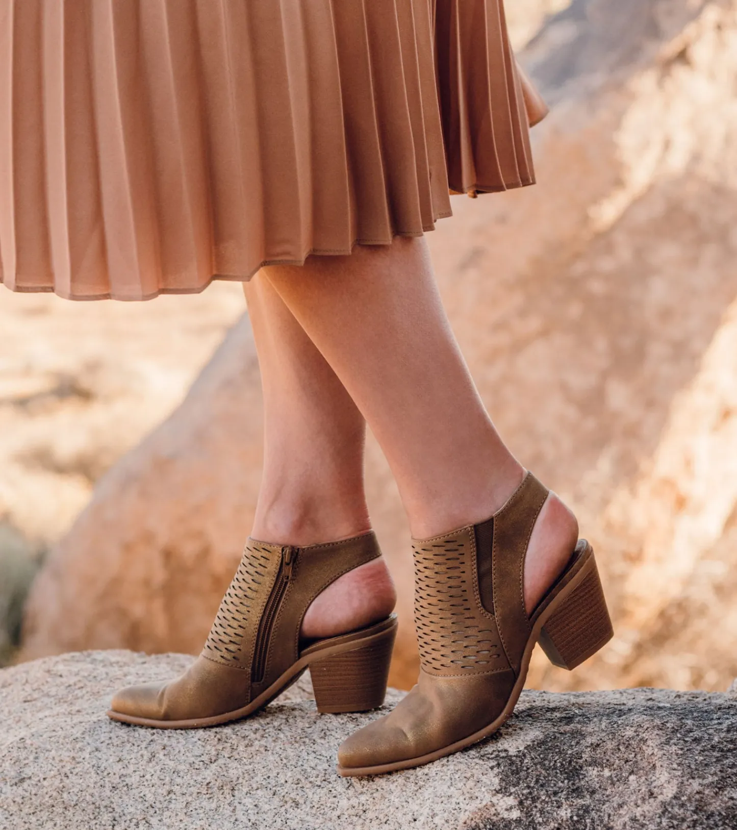 Baretraps Booties-Yangley Block Heel Bootie Gold