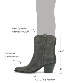 Baretraps Booties-Yenni Western Boot Gunmetal