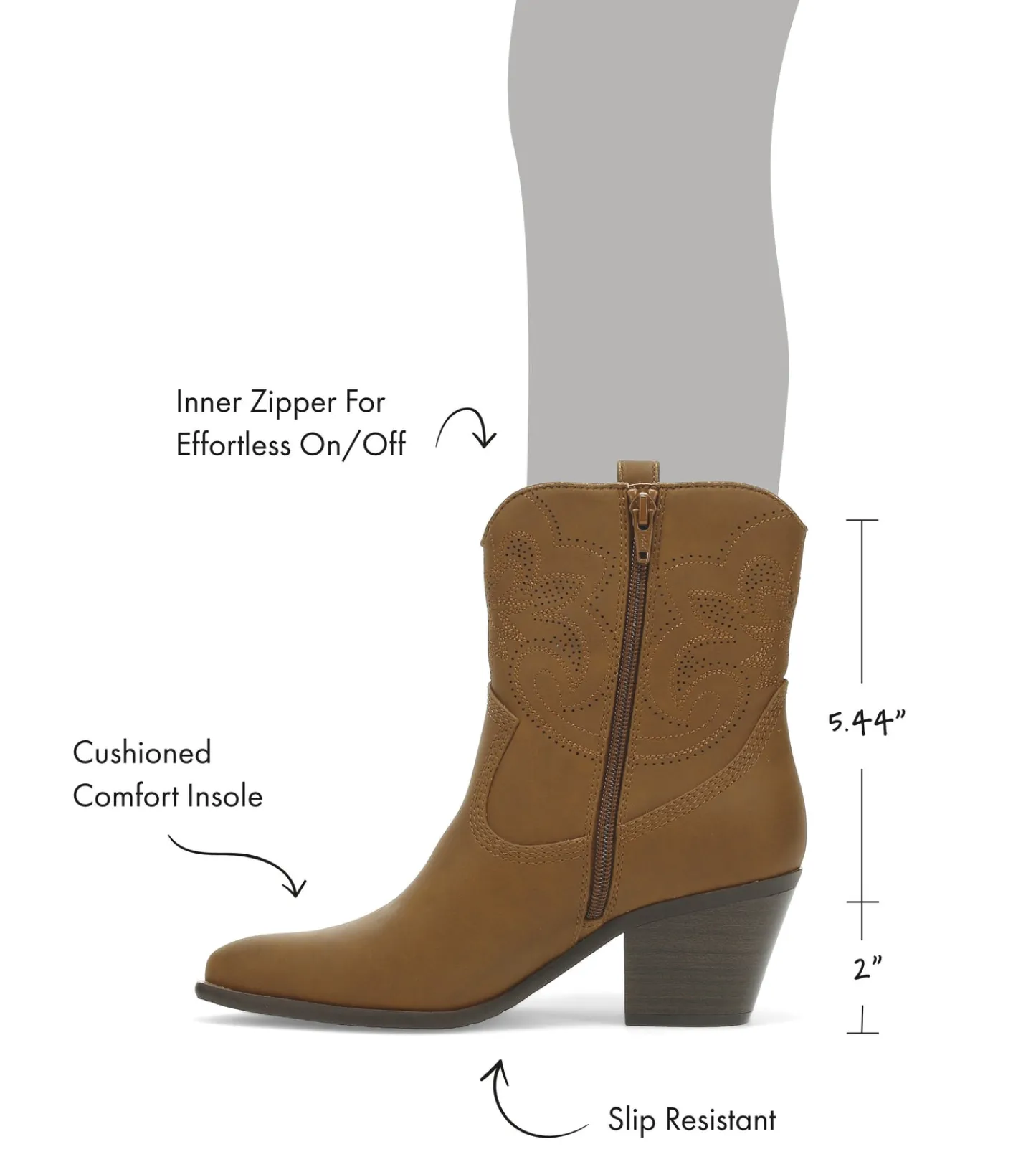 Baretraps Booties-Yenni Western Boot Walnut